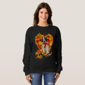 Autumn Leaf Heart Saint Bernard Scarf Herfst Trui (Voorkant volledig)