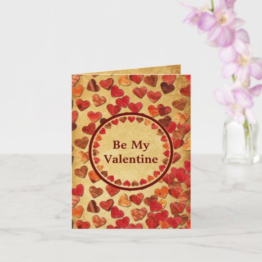 Autumn Leaf Hearts - Valentijn Card Kaart (Orchidee)