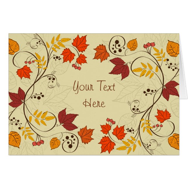 Autumn Leaf-lijnen met  tekst (Voorkant Horizontaal)