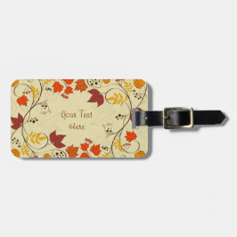 Autumn Leaf-lijnen met  tekst Bagagelabel