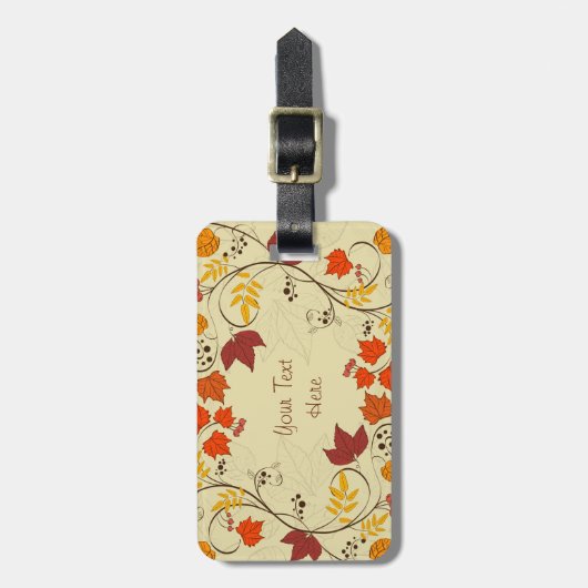 Autumn Leaf-lijnen met  tekst Bagagelabel (Voorkant verticaal)