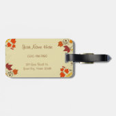 Autumn Leaf-lijnen met tekst Bagagelabel (Achterkant horizontaal)