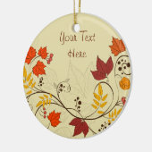 Autumn Leaf-lijnen met tekst Keramisch Ornament (Links)