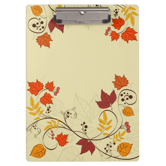 Autumn Leaf-lijnen met  tekst Klembord (Voorkant)