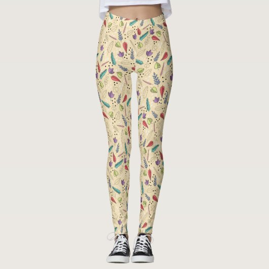 Autumn Leaf Medley Kleurrijke Herfst Leggings (Voorkant)