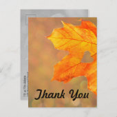Autumn Leaf met Heart Weddenschap Hartelijk dank Aankondigingskaart (Voorkant / Achterkant)