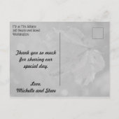 Autumn Leaf met Heart Weddenschap Hartelijk dank Aankondigingskaart (Achterkant)