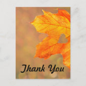 Autumn Leaf met Heart Weddenschap Hartelijk dank Aankondigingskaart (Voorkant)