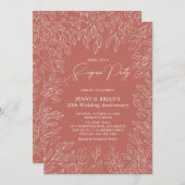 Autumn Leaf | Modern Fall Wedding Jubileum Kaart (Voorkant / Achterkant)