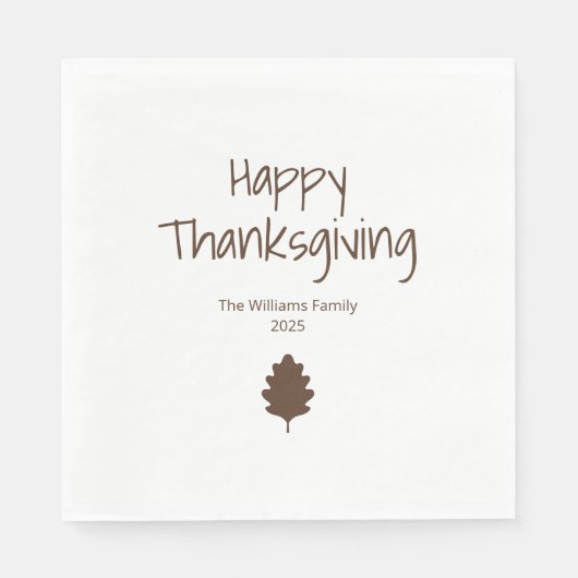 Autumn Leaf Modern Family Simple Thanksgiving Servet (Voorkant)