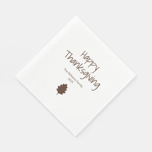 Autumn Leaf Modern Family Simple Thanksgiving Servet (Hoek)