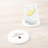 Autumn Leaf Modern Family Simple Thanksgiving Zandsteen Onderzetter (Zijkant)