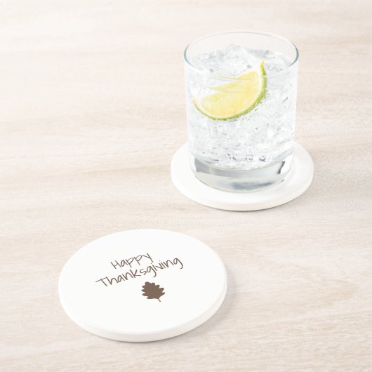 Autumn Leaf Modern Family Simple Thanksgiving Zandsteen Onderzetter (Zijkant)