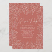 Autumn Leaf | Moderne Herfst Pattern Birthday Part Kaart (Voorkant / Achterkant)