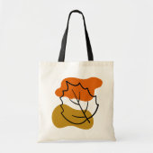 Autumn Leaf & Oranje Blob Ocher Vorm Stijlvol Tote Bag (Voorkant)