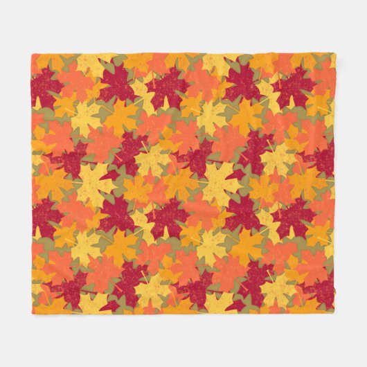 Autumn Leaf Pattern Fleece Deken (Voorkant (Horizontaal))