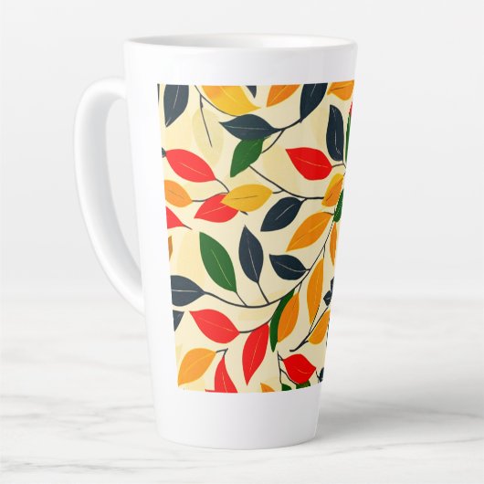 Autumn Leaf Pattern Latte Mok (Linkerhoek)