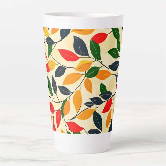 Autumn Leaf Pattern Latte Mok (Voorkant)