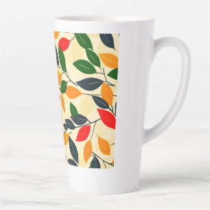 Autumn Leaf Pattern Latte Mok