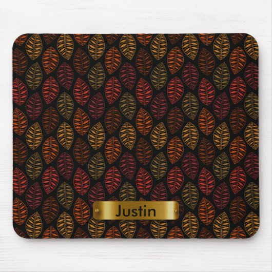 Autumn Leaf Pattern met DIY Text Muismat (Voorkant)