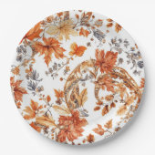 Autumn Leaf Pattern Papieren Bordje (Voorkant)