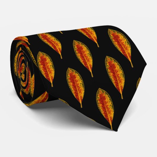 Autumn Leaf Pattern Stropdas (Opgerold)