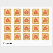 Autumn Leaf Pumpkin Spice Latte Halloween Vierkante Sticker (Vel)