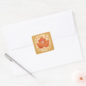 Autumn Leaf Pumpkin Spice Latte Halloween Vierkante Sticker (Envelop)