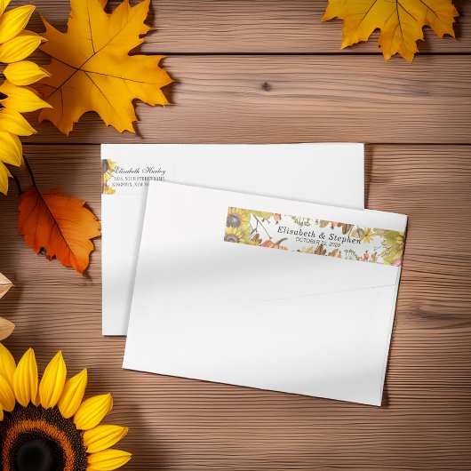 Autumn Leaf Pumpkin Sunflower Return-label