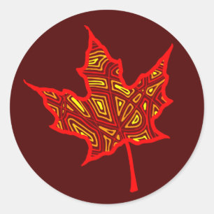 Autumn Leaf Ronde Sticker