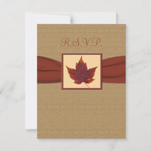 Autumn Leaf RSVP-kaart RSVP Kaartje (Voorkant)