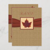 Autumn Leaf RSVP-kaart RSVP Kaartje (Voorkant / Achterkant)