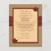 Autumn Leaf RSVP-kaart RSVP Kaartje (Achterkant)