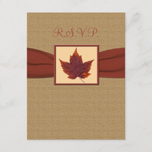 Autumn Leaf RSVP-kaart RSVP Kaartje (Voorkant)