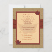 Autumn Leaf RSVP-kaart RSVP Kaartje (Achterkant)