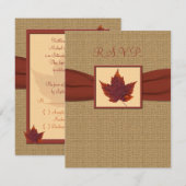 Autumn Leaf RSVP-kaart RSVP Kaartje (Voorkant / Achterkant)