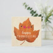 Autumn Leaf Schattigee Halloween Thanksgiving Herf Kaart (Staand voorkant)
