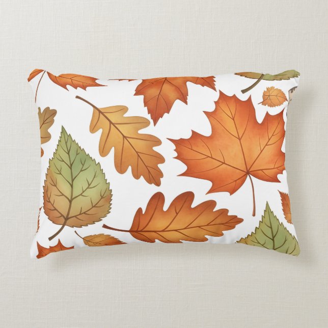 Autumn Leaf Seamless Pattern Accent Kussen (Voorkant)
