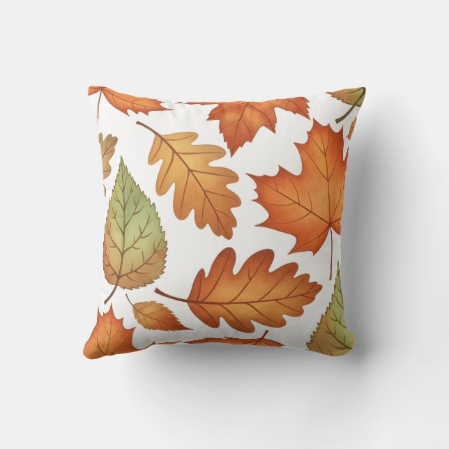 Autumn Leaf Seamless Pattern Kussen (Achterkant)