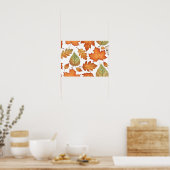 Autumn Leaf Seamless Pattern Poster (Keuken)
