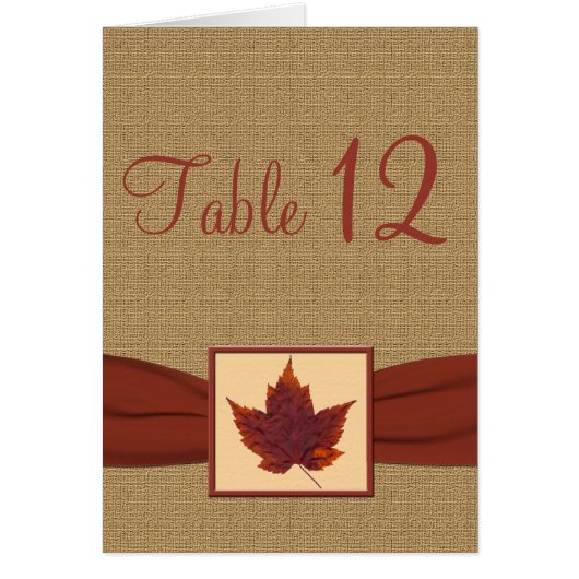 Autumn Leaf Table Number Card (Voorkant)