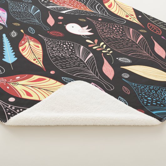 Autumn leaf texture sherpa deken (3/4)