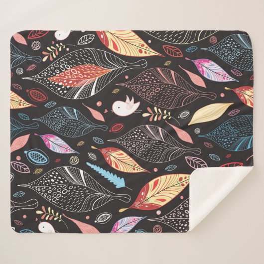 Autumn leaf texture sherpa deken (Voorkant (horizontaal))