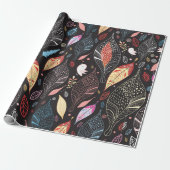 Autumn leaf textuur cadeaupapier (Uitgerold)