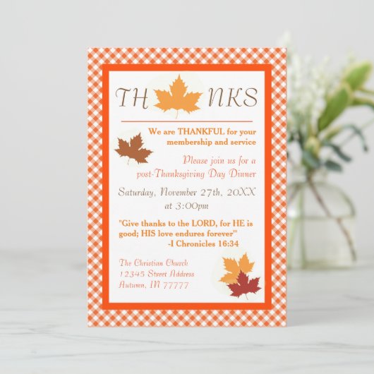 Autumn Leaf - Thanksgiving Innodiging Kaart (Staand voorkant)