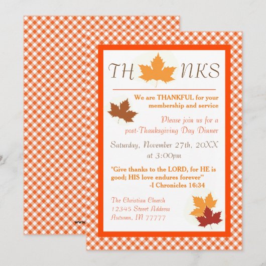 Autumn Leaf - Thanksgiving Innodiging Kaart (Voorkant / Achterkant)