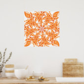 Autumn leaf tunnel mandela canvas druk poster (Keuken)