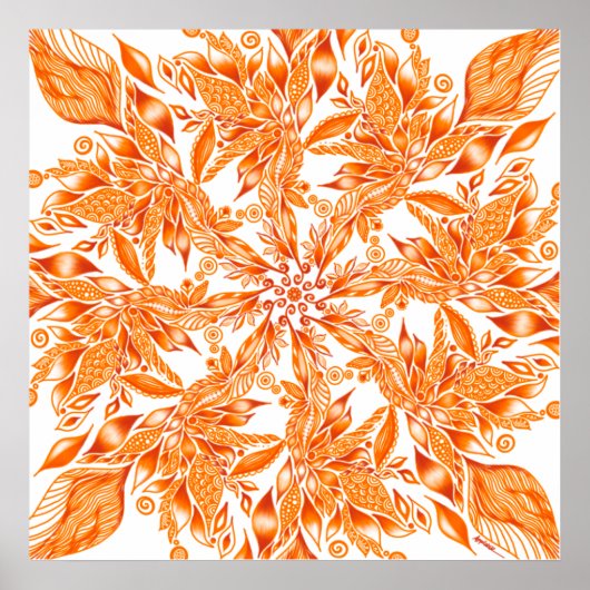 Autumn leaf tunnel mandela canvas druk poster (Voorkant)