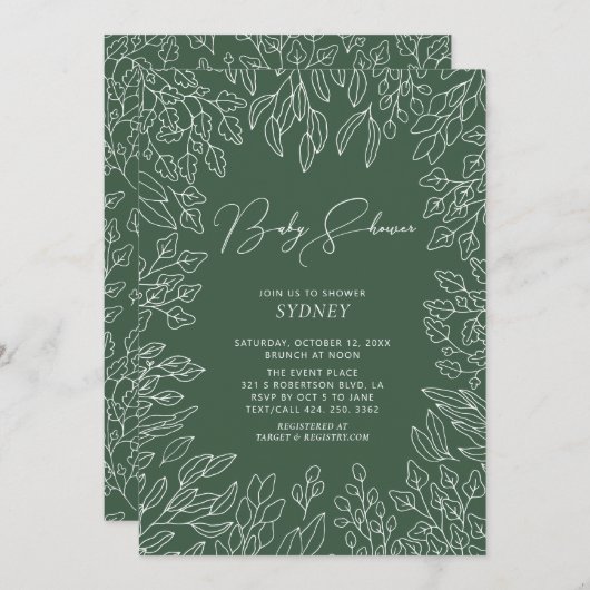 Autumn Leaf | Uitnodiging tot het indienen van gro (Voorkant / Achterkant)