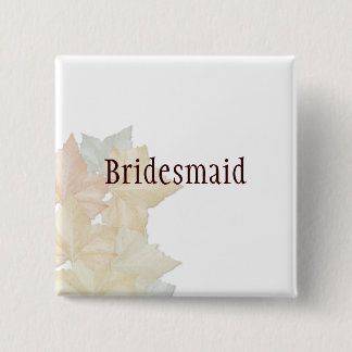 Autumn Leaves, a Fall Wedding Badge Name Tag Vierkante Button 5,1 Cm